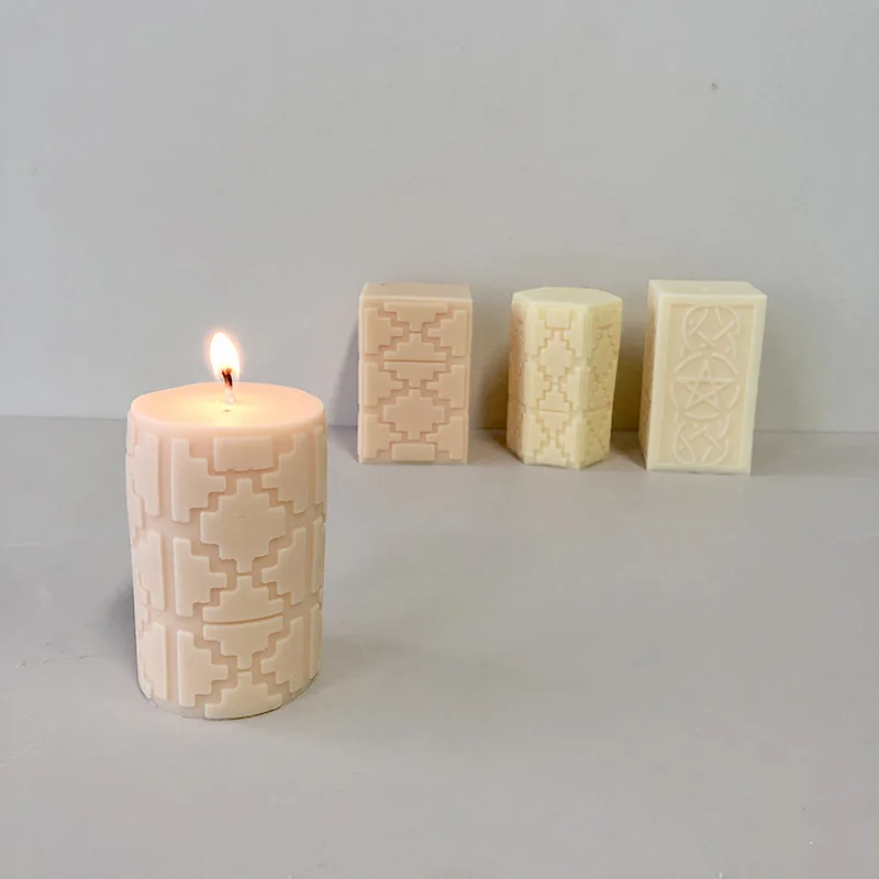 

B0059 Ins Cylindrical Aromatherapy Candles Silicone Mould DIY Handmade Soap Scented Gypsum Candle Mold