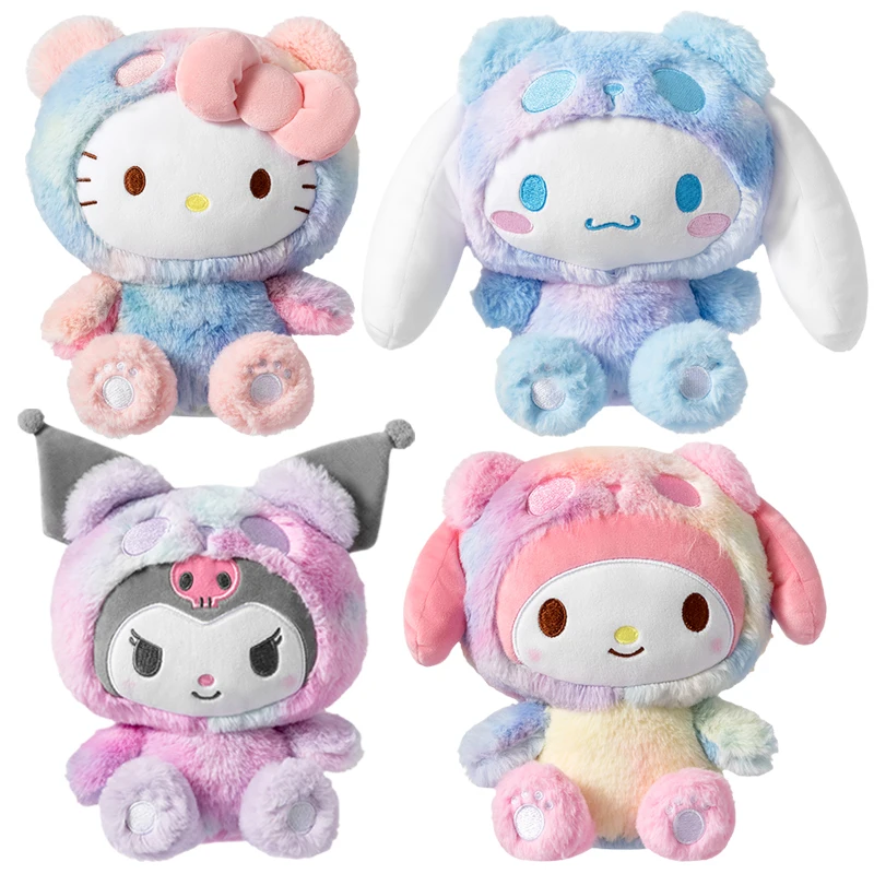 

22cm Sanrioed Kuromi My Melody Cinnamoroll Kittys Cosplay Panda Stuffed Plush Doll Cartoon Cute Kawaii Plushie Appease Toys Gift