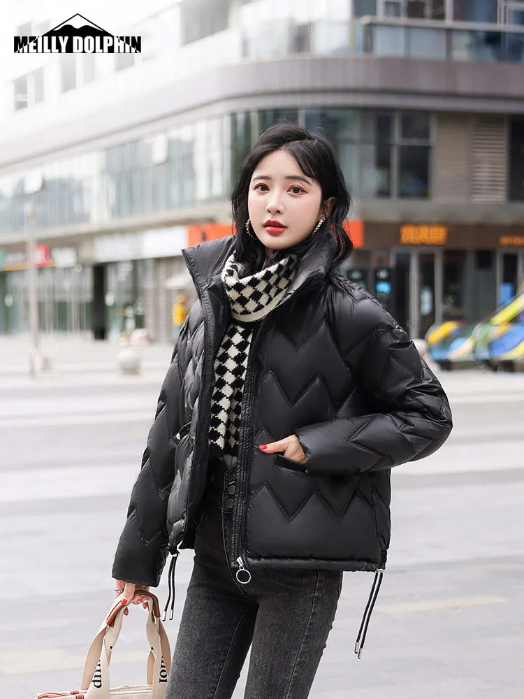 2022 New Arrival Women Winter Jacket Stand Collar Female Fashion Outwear Casual Short Parka Winter Clothes Coat Women