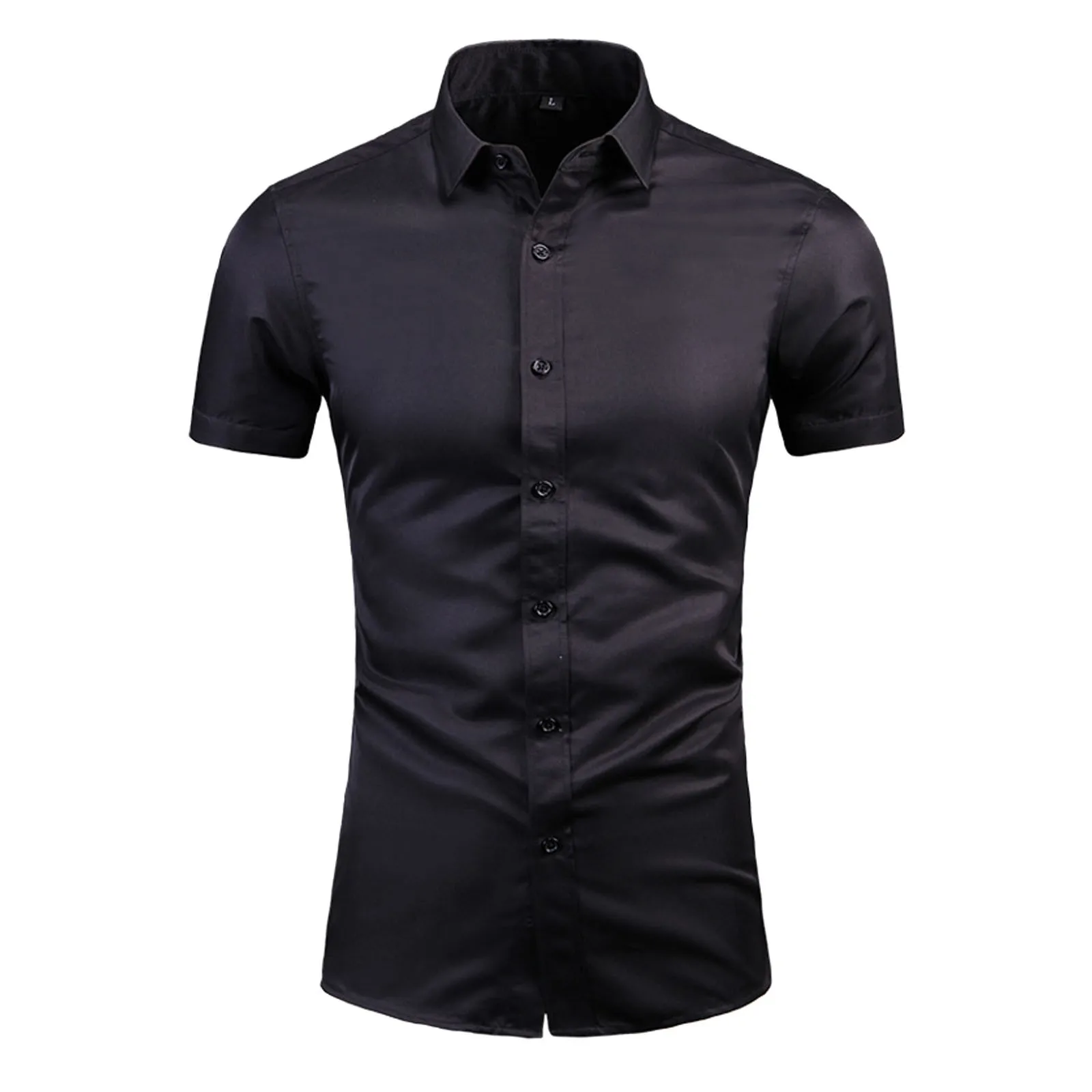 

Summer New Mens Slim Print Short Sleeve Shirt Fashion Casual Beach Polyester Shirt Casual White shirt Holiday