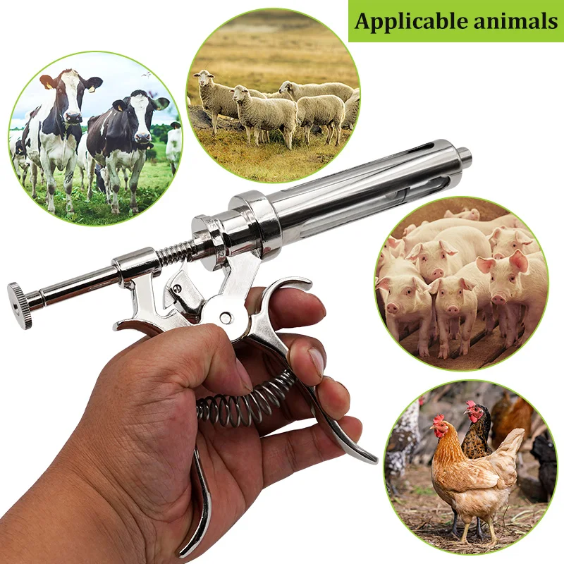 

Livestock Pig Continuos Veterinary 10Ml 20Ml 30Ml 50Ml Automatic Animal Pig Chicken Cow Metal Poultry Veterinary Tools