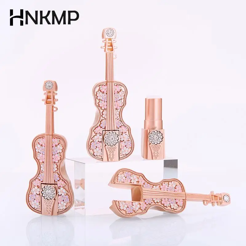 

1 шт. 12,1 мм пустые тюбики для помады многоразовые розовые золотые контейнеры для бальзама для губ в форме скрипки самодельные косметические ...