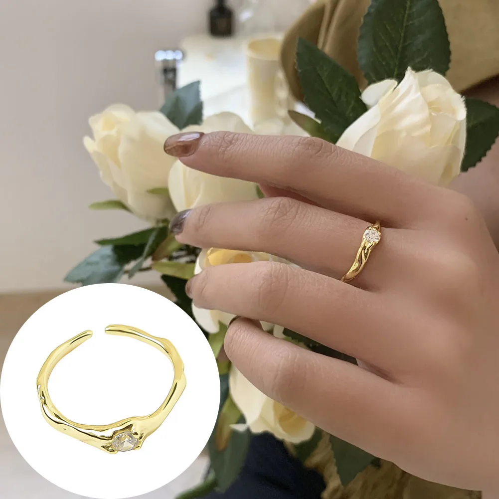

2022 New Geometric Flash Diamond Open Ring Fashion Personality Index Finger Ring Women's Party Jewelry Gift