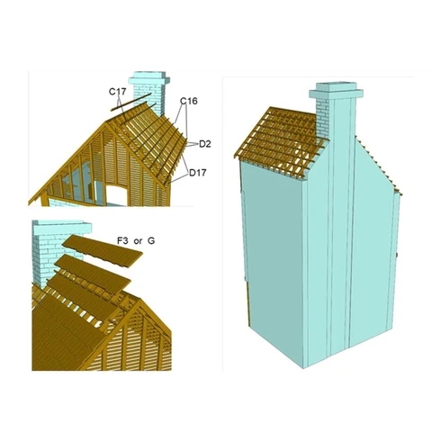 Деревянные модели руин дома MagiDeal 1/35