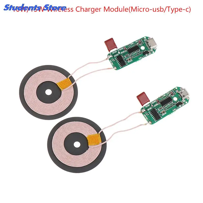 

10/15W Fast Wireless Charger Module Micro Type-C Universal Mobile PhoneTransmitter PCBA Circuit Board Coil DIY