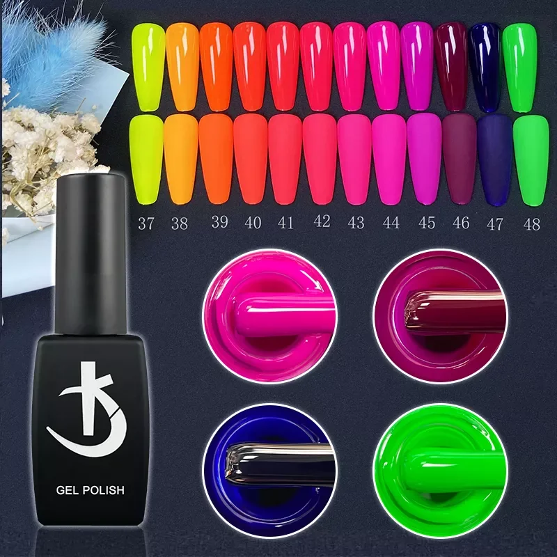 

KODI Neon Gel Polish for Nails Semi-permanent Florescent Varnish Manicure 12ml uv Enamel Fluorescence Hybrid Nail Polish Latest