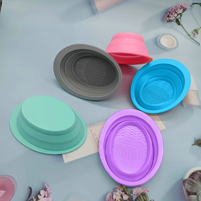 Складной коврик для чистки кистей макияжа силиконовый универсальная коробка