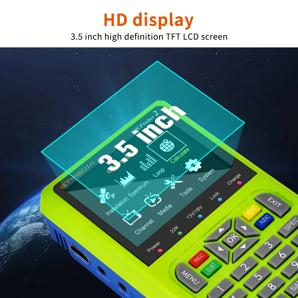 Цифровой спутниковый искатель V8 Finder 2 HD DVB-S2X/S2/S H.265 ЖК-дисплей 3 5 дюйма 5000 мАч