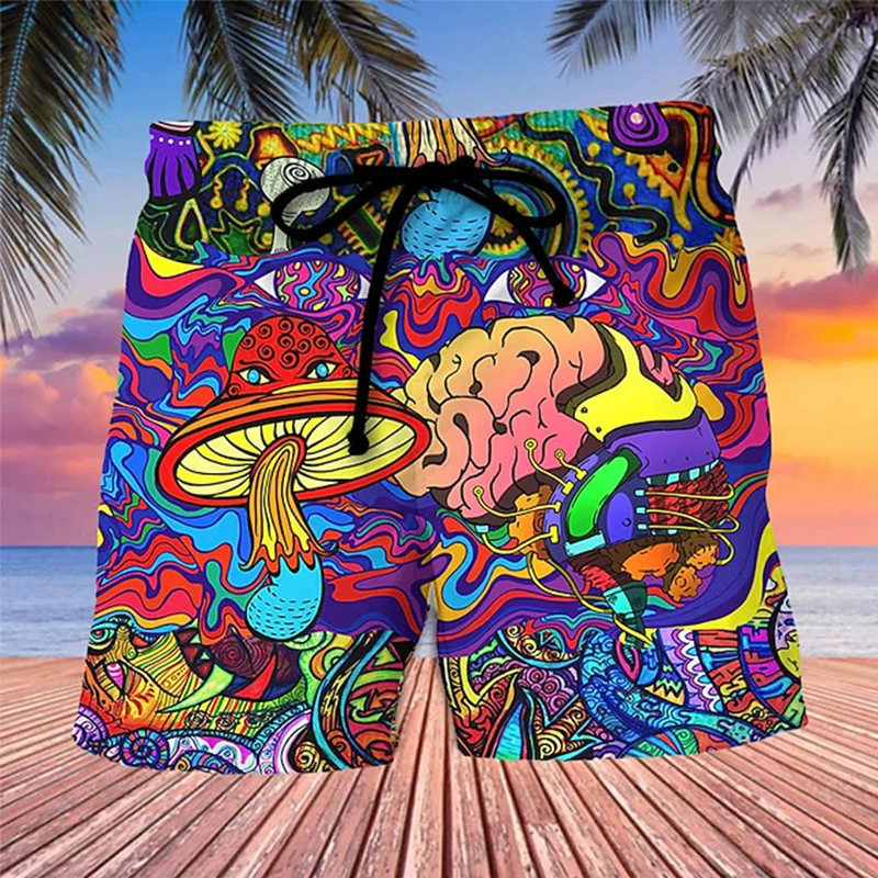 

2023 3D Printing Summer Men's Woman Hawaiian Beach Shorts Swimsuit Casuals Oversize Pants Swimwear Clothing