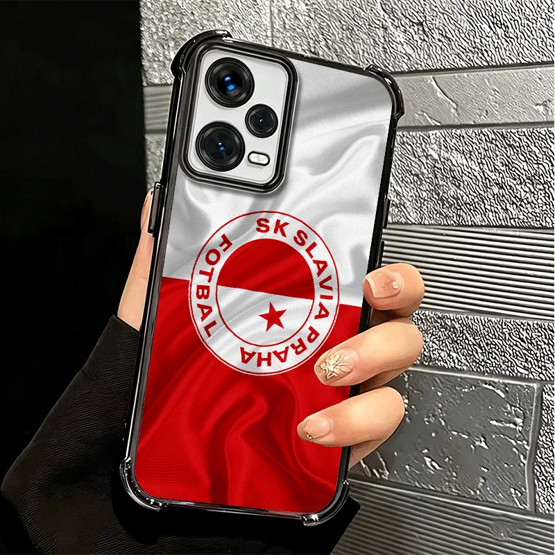 Фото Мягкий чехол Sk Slavia Praha Czech Republic для Xiaomi Redmi Note 14 15 Pro Plus 13 12 11S 11T 5G 10 9S 9 с защитой от падений и гальваническим покрытием №2