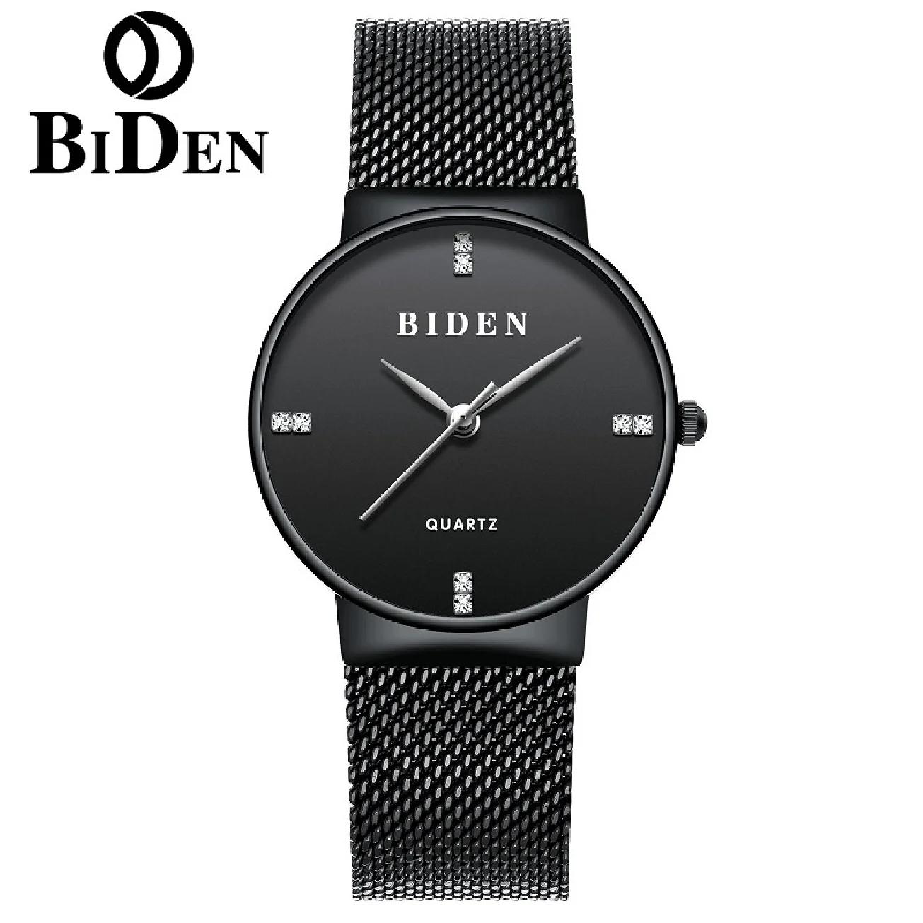 

Biden Original Women Fashion Casual Quartz Wristwatch Lady Business Dress Simple New Clock Rhinstone Scale Stainless Steel Band