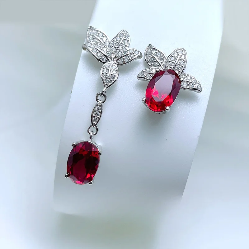 Модные серьги с красными сокровищами AB модные Великолепные женские из серебра 925