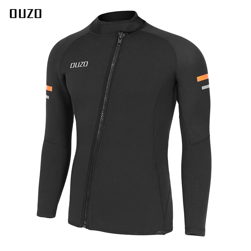 

Neoprene Wetsuit Top Jacket Men 1.5MM Long Sleeve Wetsuit Scuba Diving Shirt,Wetsuits Windproof Swimming Suit Front Zip Warm