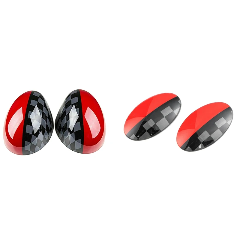 

Car Door Side Mirror Cover Caps For Mini Cooper With 2Pcs Car Gear Shift Knob Cover Sticker