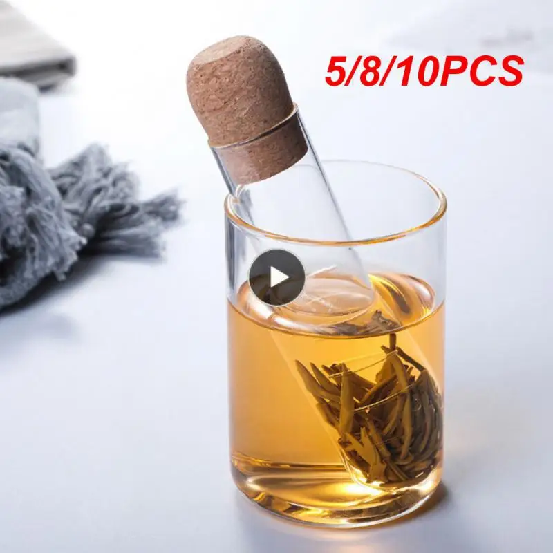 

5/8/10PCS Creative Tea Infuser Glass Pipe For Spice Herb Tea Sphere Mesh Tea Strainer Tea Bags Teaware