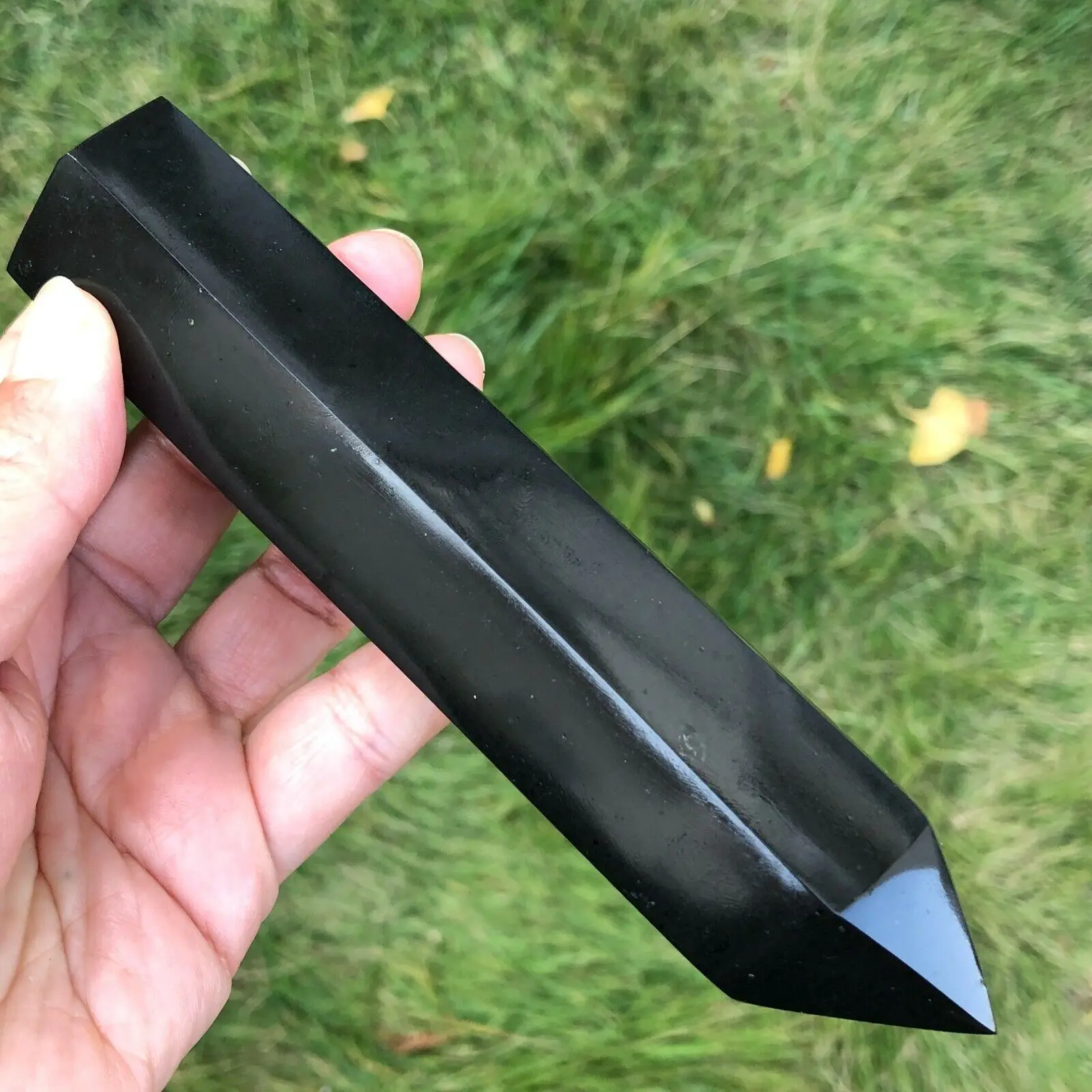 Натуральная черная турмалиновая кварцевая Хрустальная лечебная палочка