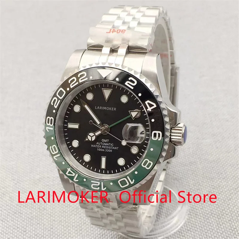 LARIMOKER 40mm NH34A(GMT) DG3804(GMTt) Automatic Men Watch Jubilee Bracelet Sapphire Glass10ATM waterproof 10ATM waterpro - купить по
