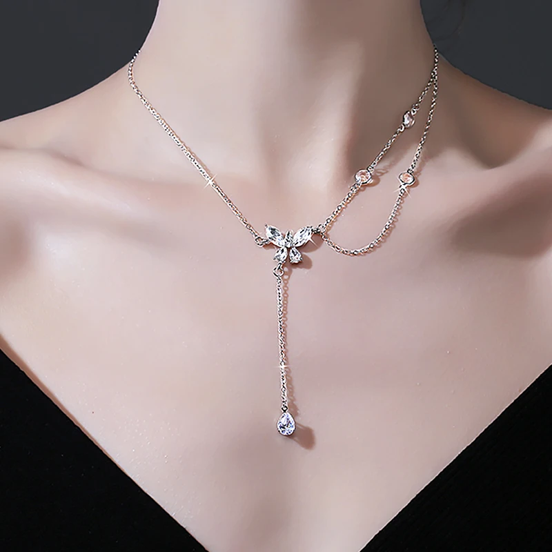 Новинка 2023 модное женское ожерелье в Корейском стиле с кулоном виде бабочки