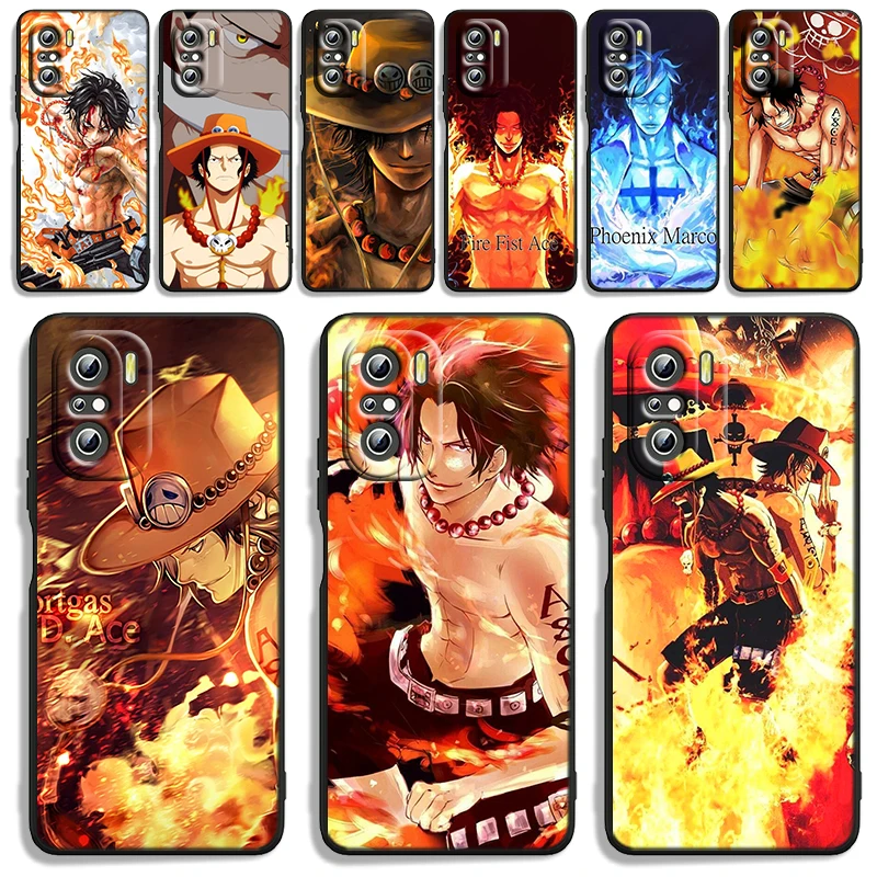 

One Piece Luffy's brother Ace Phone Case For Xiaomi Redmi Note 11 10S 10 9T 9S 9 8T 8 7 Pro Plus Max 5G Silicone TPU Cover