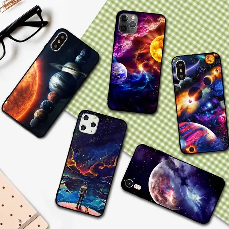 

YNDFCNB Starry Sky Universe Phone Case for iPhone 11 12 13 mini pro XS MAX 8 7 6 6S Plus X 5S SE 2020 XR cover