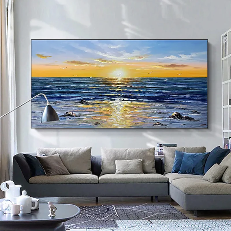 

Morning Sunrise Seascape Panoramic Arts Oil Hand Painted Painting For Decoration