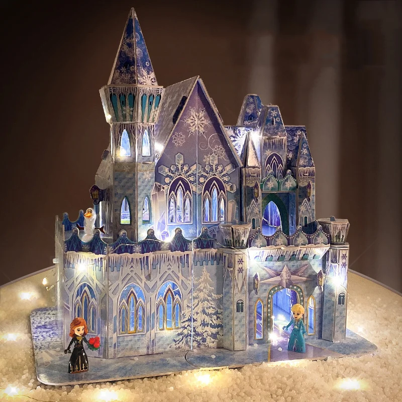 

Kawaii Disney Frozen 3D Cardboard Puzzle Model Kids Cartoon Puzzles Frozen 2 Elsa Anna Castle Jigsaw Puzzles Educational Toys
