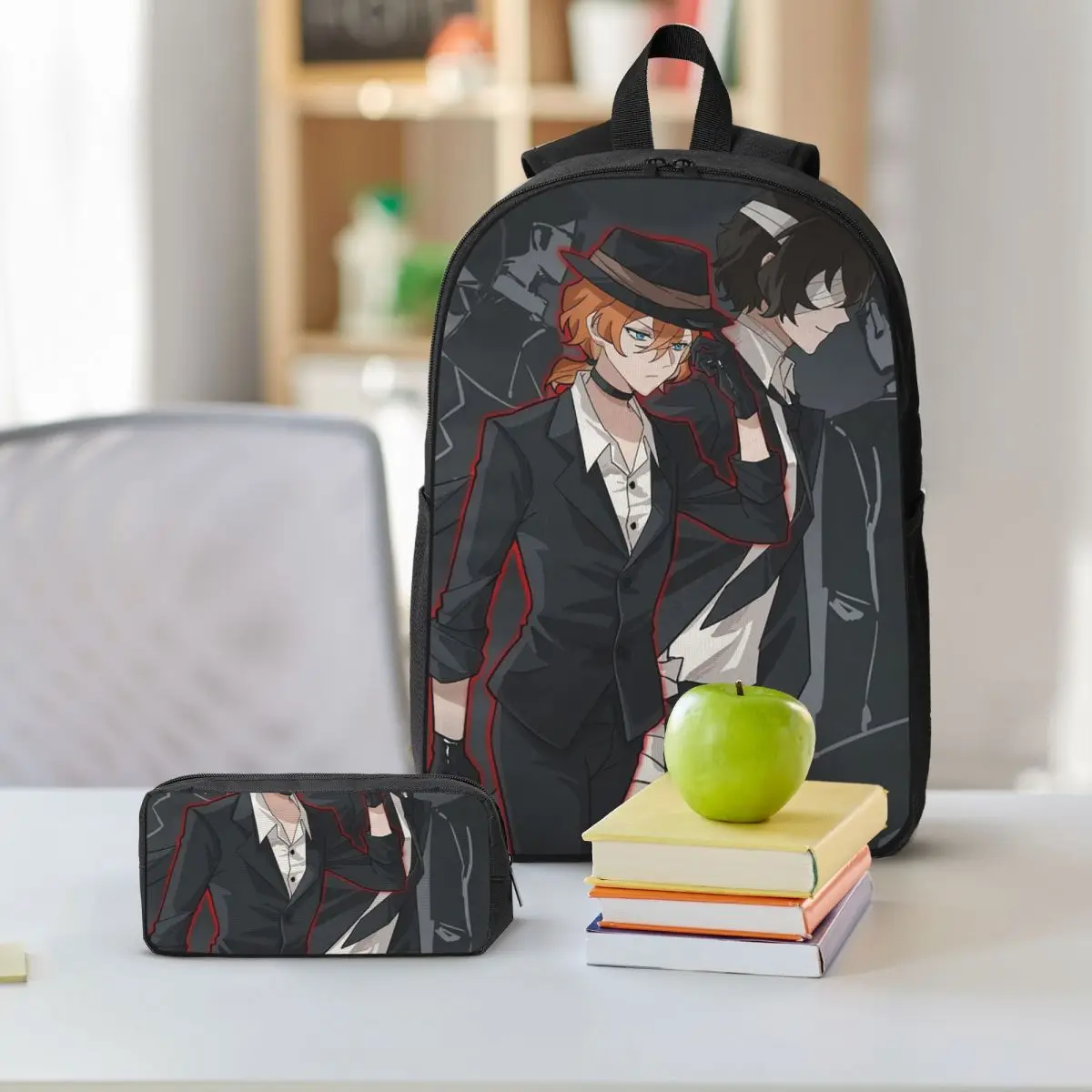 Bungou Stray Dogs Wan Аниме Dazai And Chuuya Рюкзак BookBag Школьная сумка Сумки на плечо 3ps Изолированная сумка для обеда Пенал (art.: 3920cf8bb330d) - 3920cf8bb330d
