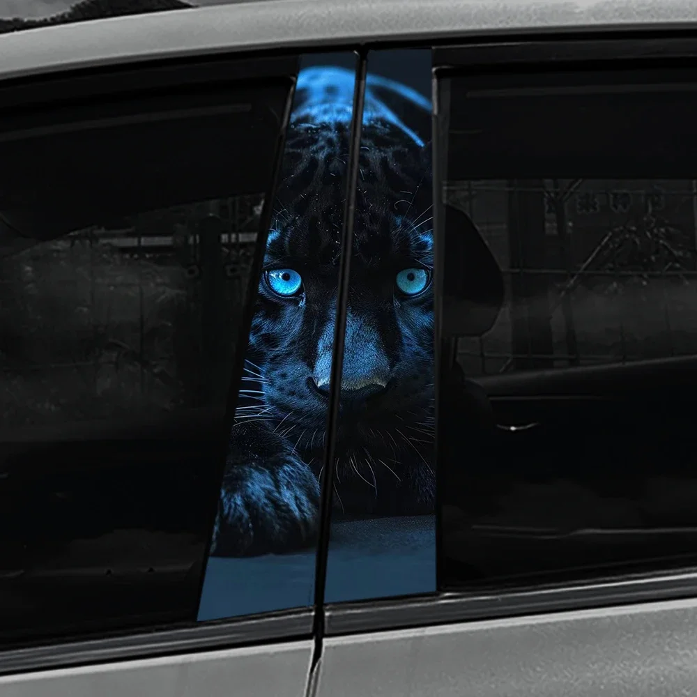 Денежные леопардовые наклейки на автомобильную стойку B, водонепроницаемые наклейки, наклейка на центральную стойку автомобиля, царапины, аксессуары для декора автомобиля