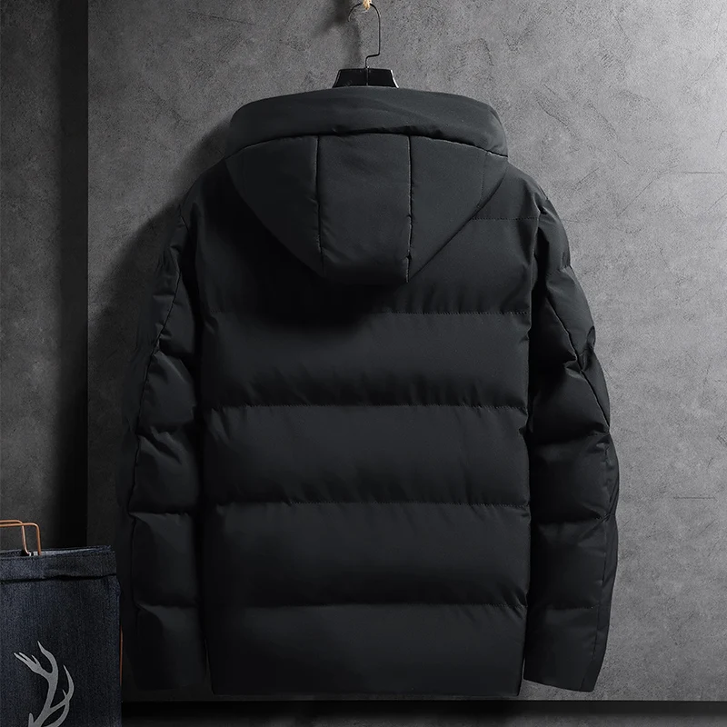 New winter cotton coat men's thickened coat cotton jacket fashion brand autumn and winter hooded short work clothes bread down c