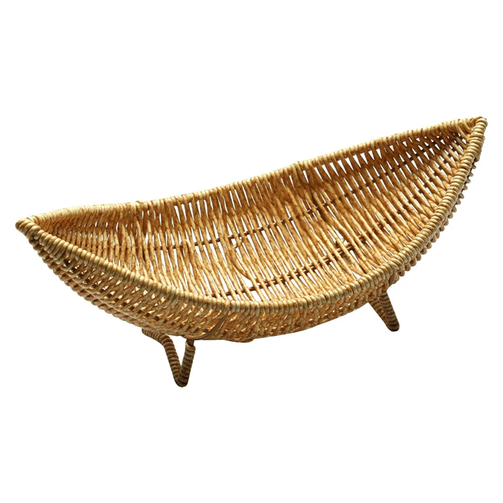 

Basket Serving Fruit Rattan Bread Wicker Tray Baskets Woven Plate Trays Fast Fries French Boats Storage Bowls Platter Christmas