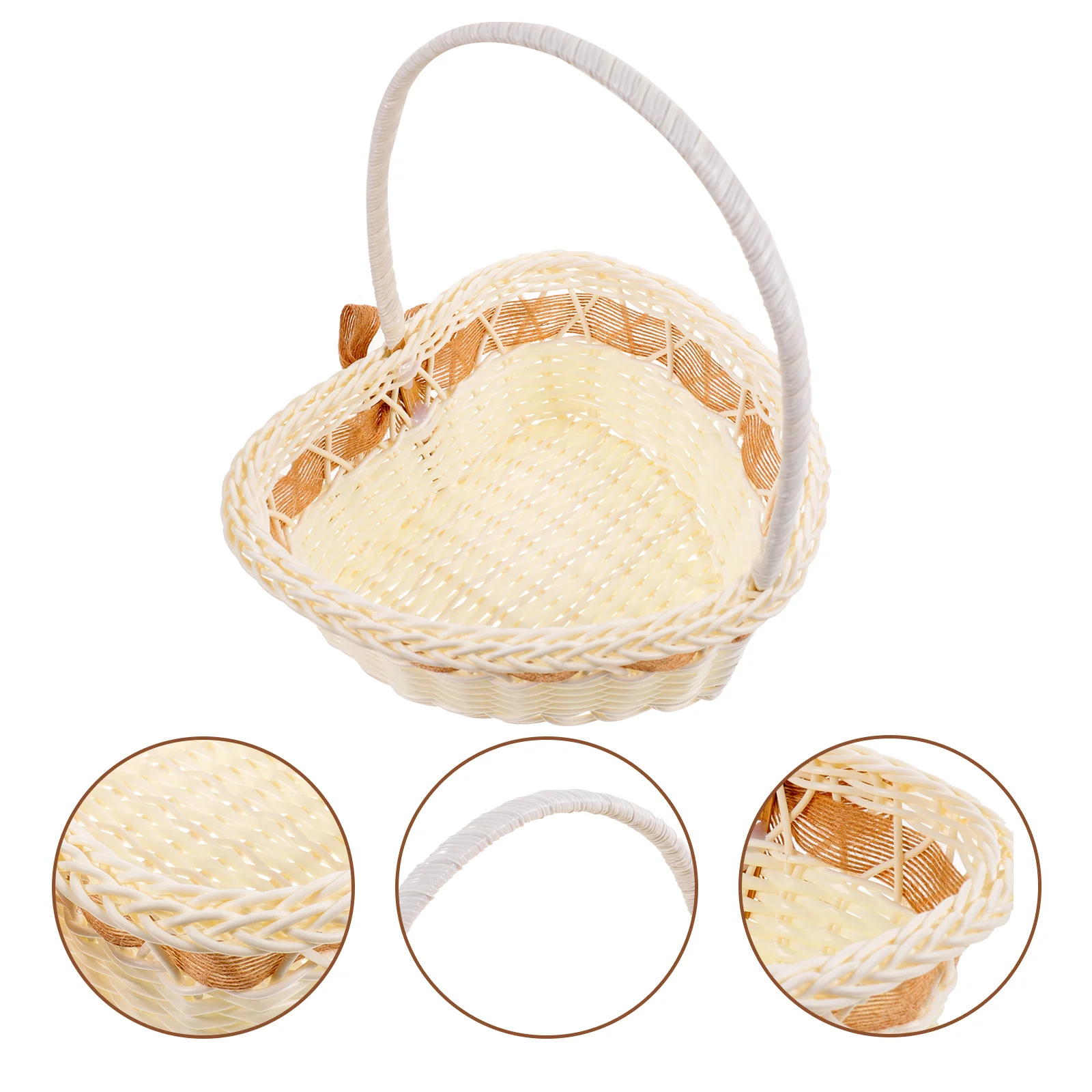 

Basket Flower Wedding Girl Baskets Woven Rattan Storage Picnic Holder Wicker Organizer Toy Vase Decorative Pots Pot Seagrass