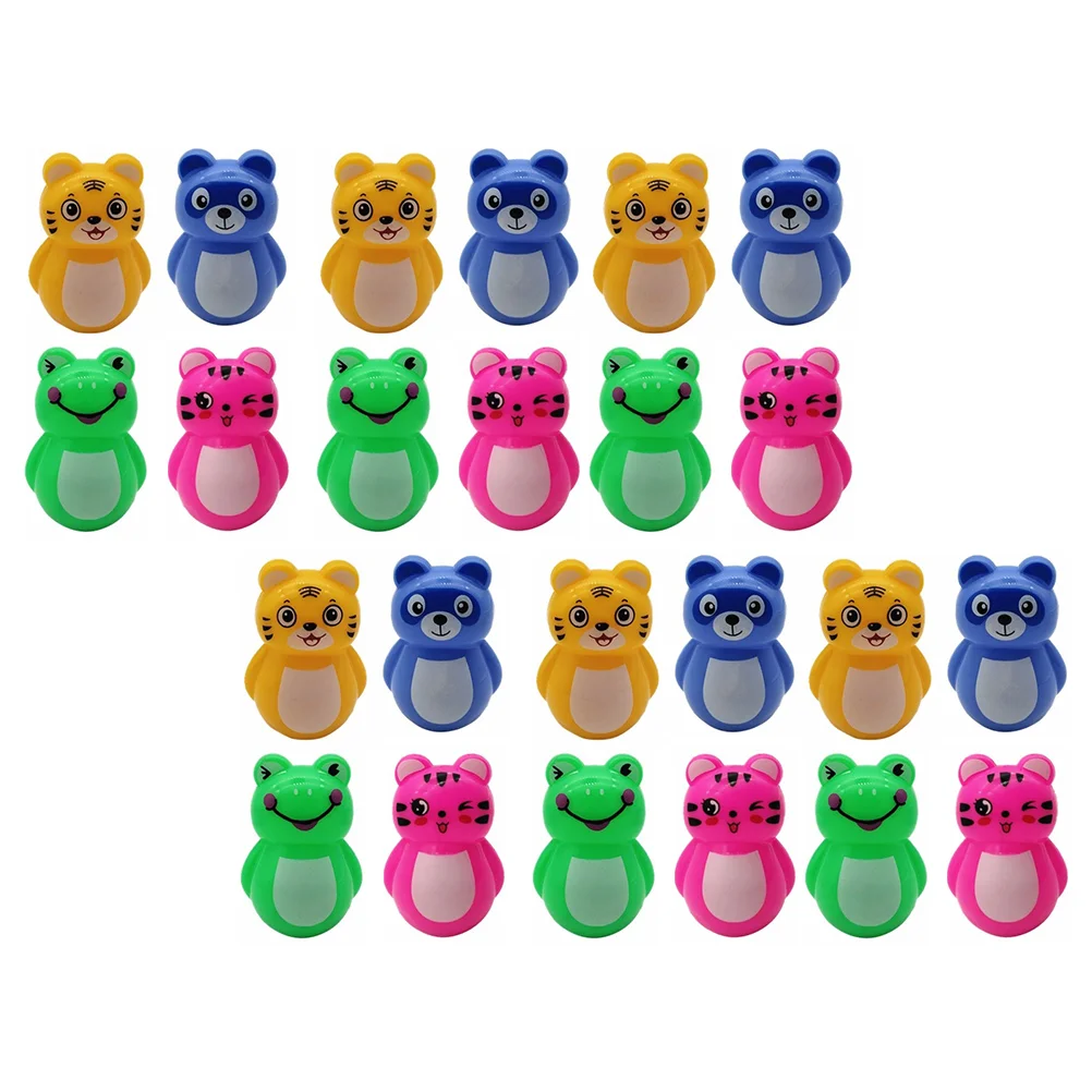 

24 Pcs Tumbler Toy Mini Toys Party Bags Kids ABS Adornment Baby Gift Animal Figurine Desktop Ornament Toddler