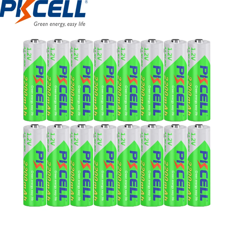 16 шт. AA 2200 мАч перезаряжаемый аккумулятор Предварительно заряженный LSD