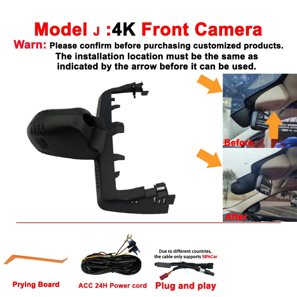 

Даш-камеры с разрешением 4K HD, работающие по принципу «вставить и использовать», для BMW X3, X3M, iX3, G01, G08. Передняя и задняя камеры, с функцией WIFI и приложением для смартфона, автомобильный видеoreгистратор.