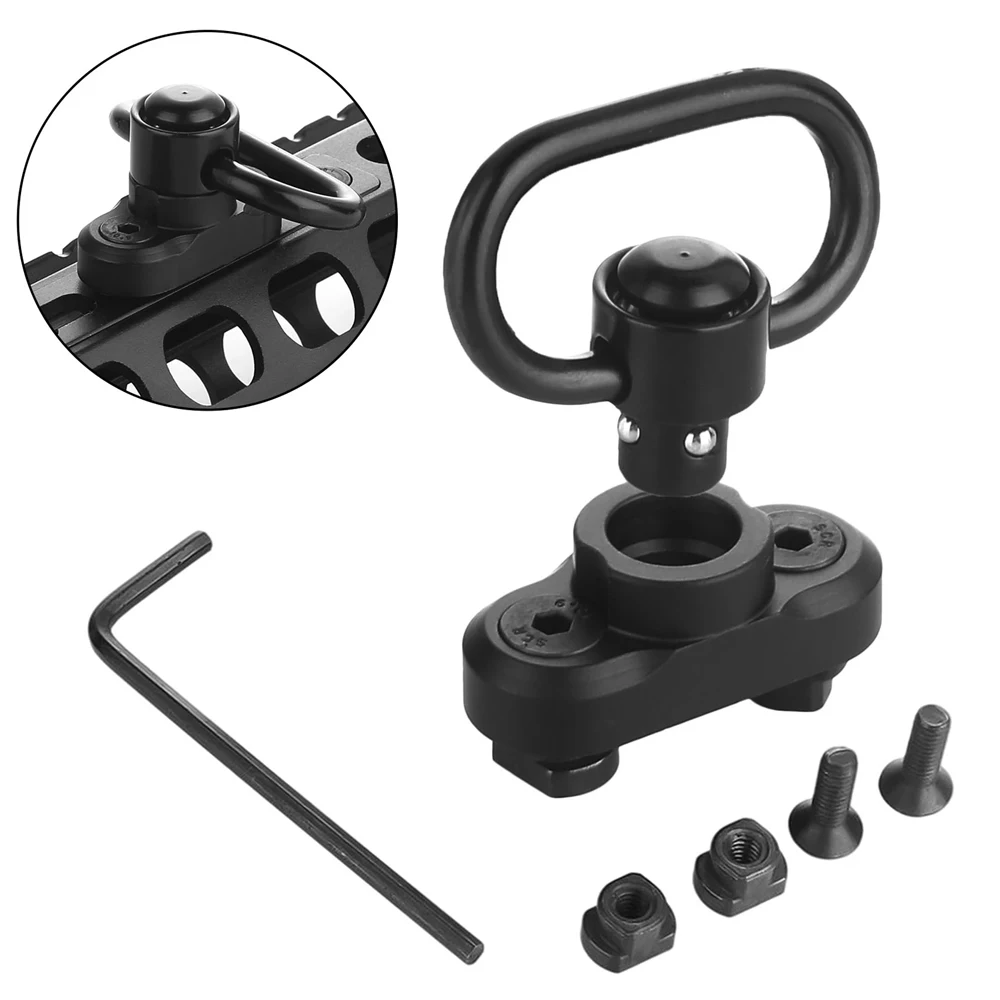 

1.25” QD Sling Swivel Mount Heavy Duty Quick Detach Push Button Swivels for Two Point Sling 360°Rotatable Easy to Mount QD Sling