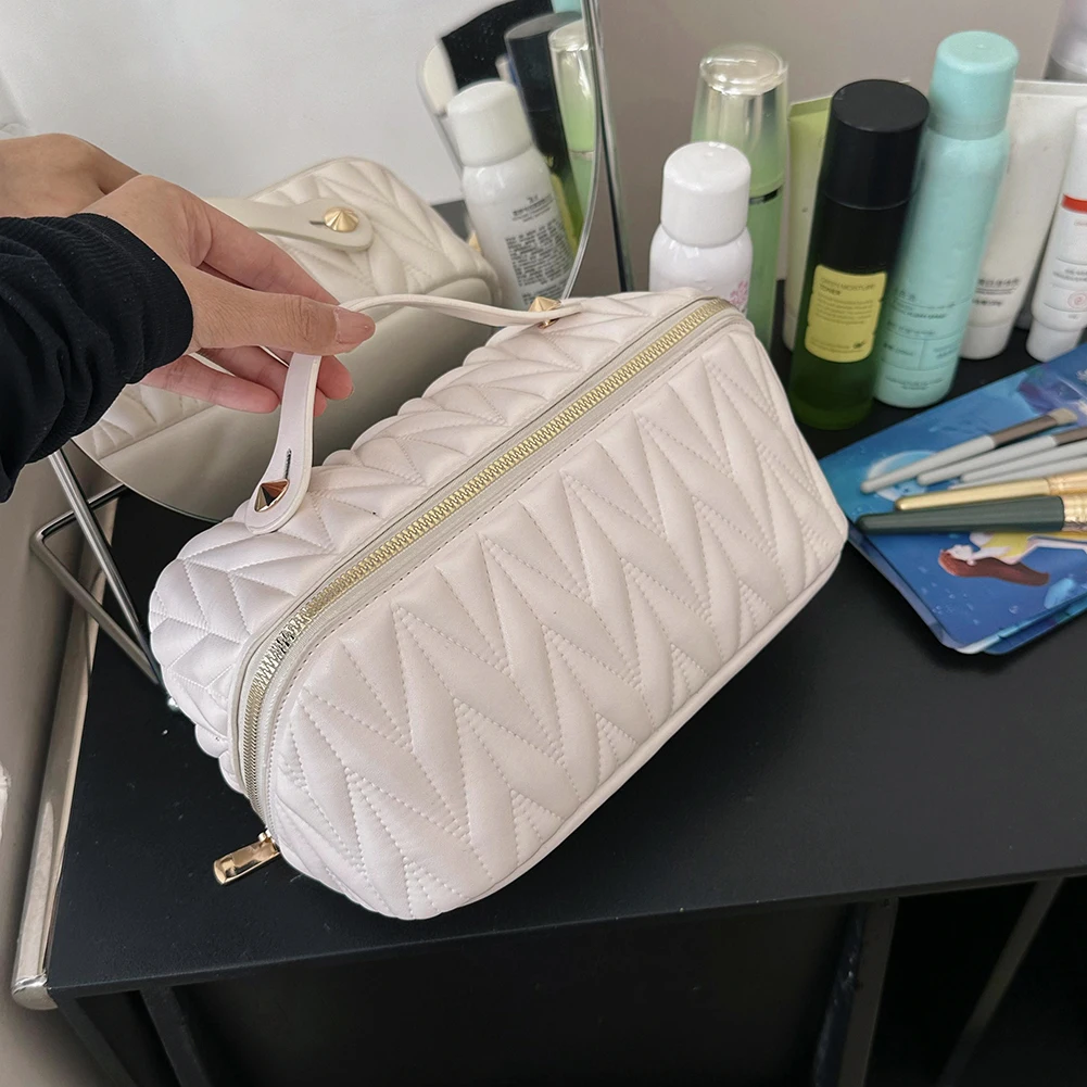 

Многофункциональный органайзер для косметики, из ПУ кожи, с молнией