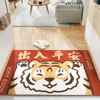year of the tiger entering and exiting the peace silk circle entrance door mat new years red door porch pvc foot mat