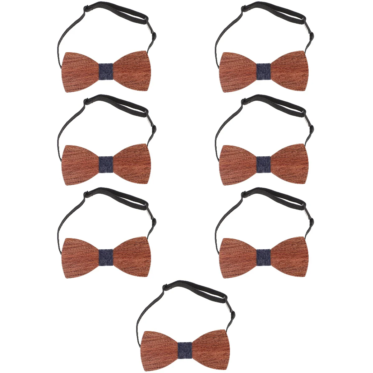 

7x Men Bowties Wooden Bow Tie Set Natural Bowtie Classic Nicktie Festival Bow Tie Wedding Neckties Men Shirt Bowtie