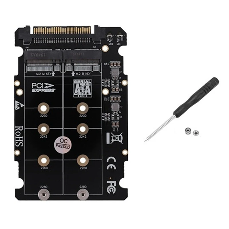 

SFF-8639 NVME U.2 To NGFF M.2 M Key & B Key SSD адаптер PCIE3.0 X16 GEN3 дизайн для 2280 2260 2242 2230 SSD