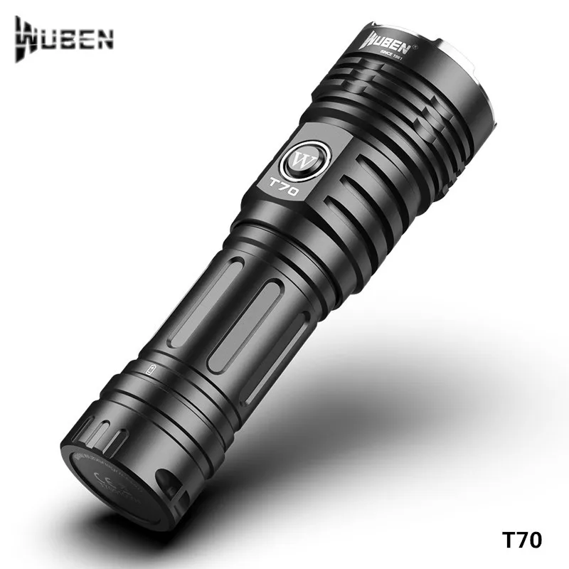 Высокомощный перезаряжаемый фонарик Wuben T70 модель XHP70.2 светодиодный Тип C USB