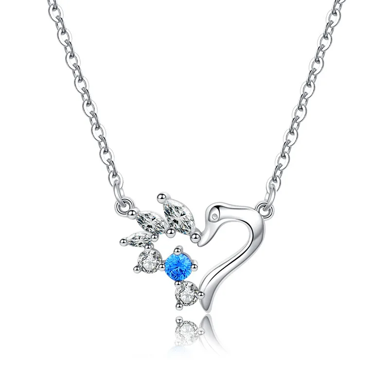 Женское ожерелье из серебра 925 пробы с кристаллами