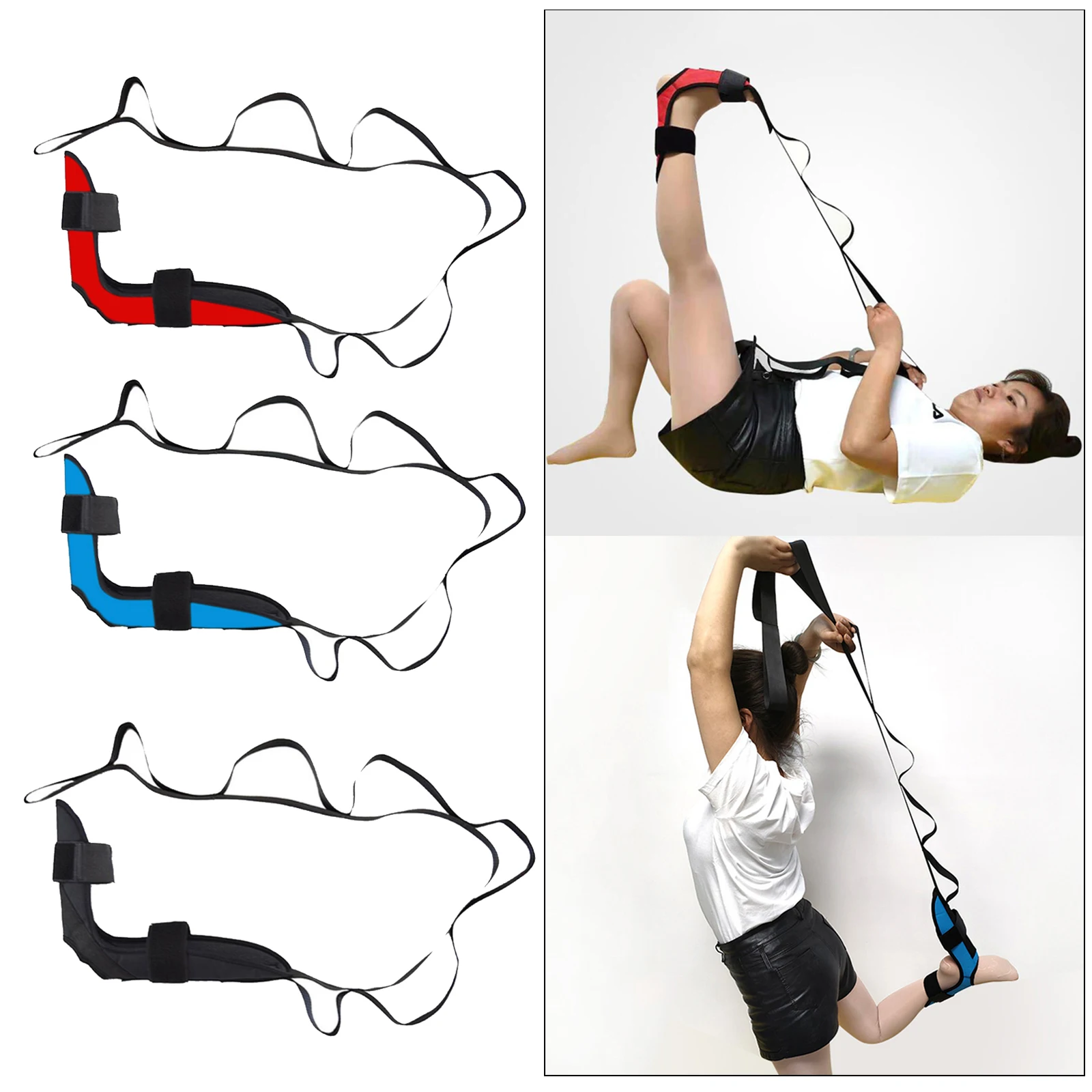 

155Cm Yoga Stretching Riem Voet Brancard Kalf Tendinitis Enkelbandje Band Yoga Stretch Riem Kalf Been Voet Flex Brancard