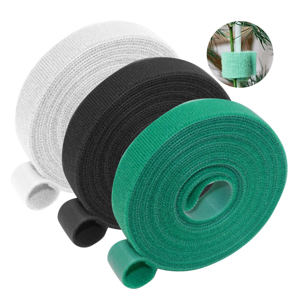 3M/Roll Green Nylon Plant Ties Garden Twine Plant Ties Nylon Plant Bandage Garden Hook Loop Bamboo Cane Wrap Support Accessories