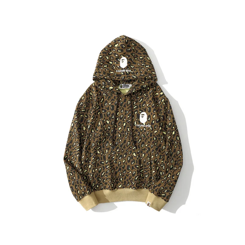 

100%Cotton Embroidery Bape Shark Classic Camouflage Hoodie New High Quality Zipper Sports Jacket For Men Women Hip-hop Oversize
