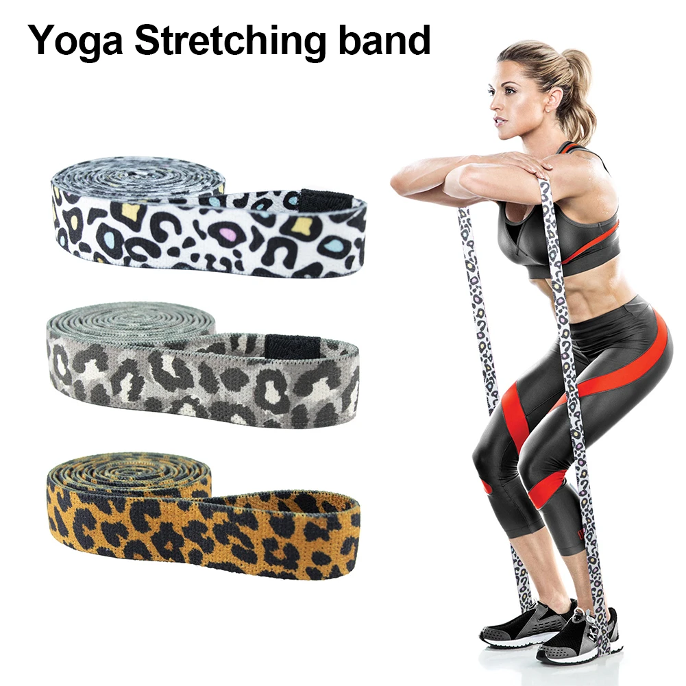 

Leopard Print Yoga Pull Band Fitness Exercise Strength Training Body Shaping Elastic Band Squat Buttock Ring 76*8CM