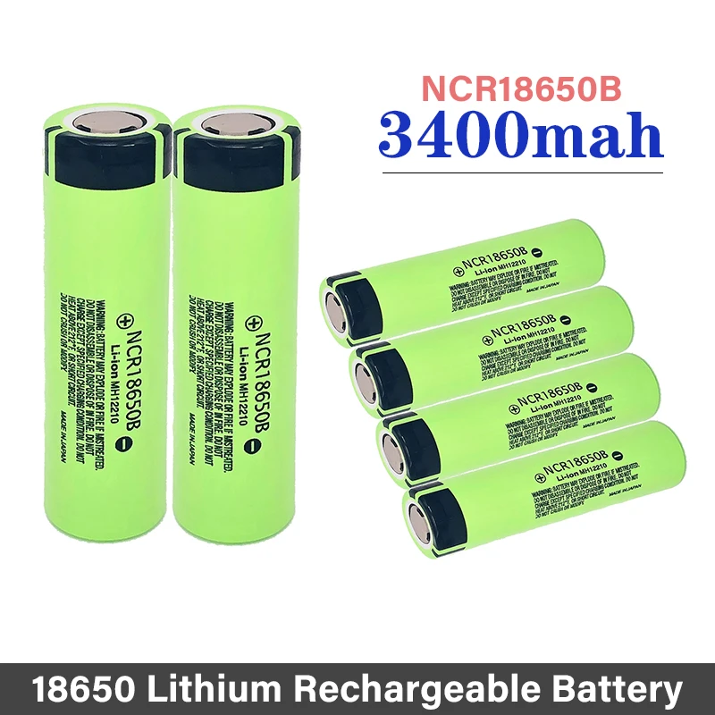 

2021 18650 Lithium Rechargeable Battery New 100% Original NCR18650B 3.7v 3400mah 18650 battey For Flashlight batteries