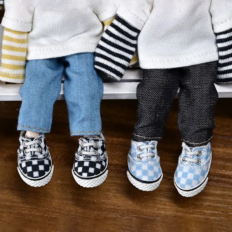 

OB11 Doll Sports Shoes Fashion Casual Plaid Shoes Sneakers Doll Accessories for Obitsu11, Molly, YMY, Gsc Body, Body9, 1/12BJD