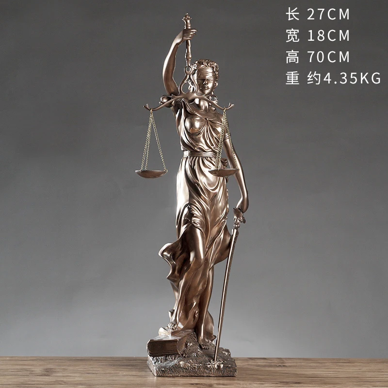 Ретро Статуя справедливости в европейском стиле Декорации для гостиной офисные