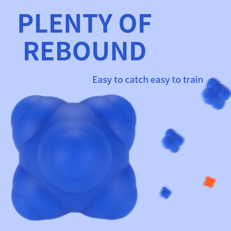 

New Product Hexagon Reaction Silica Gel Sensitive Rebound Ball Reflex Balls Speed Sports Training React Ball Gym Fitness Reflex