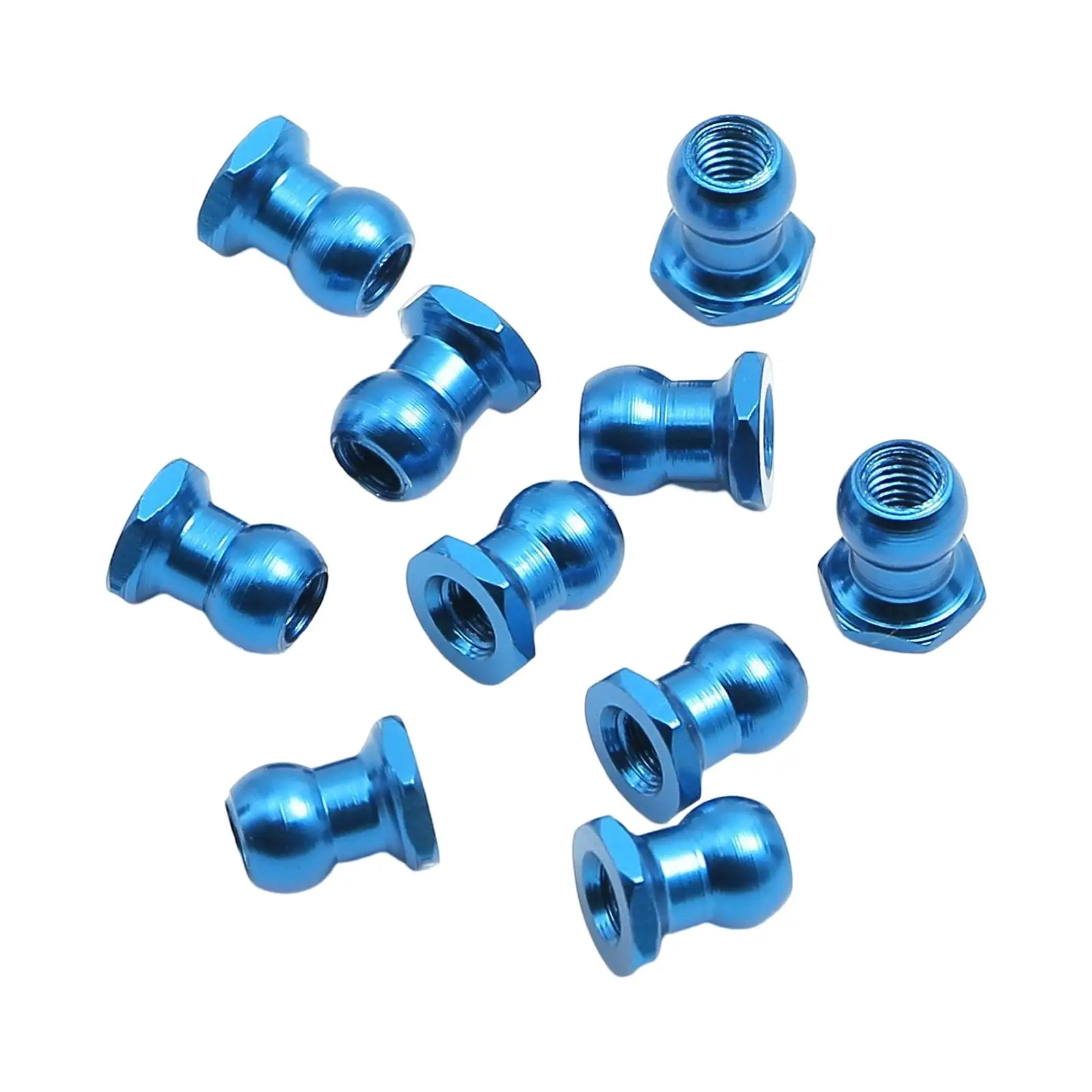 

10 Pieces Alloy RC Ball Joint Nut RC Ball Head Nut for 1:10 Scale Car Model Buggy DIY Accs Replace Parts